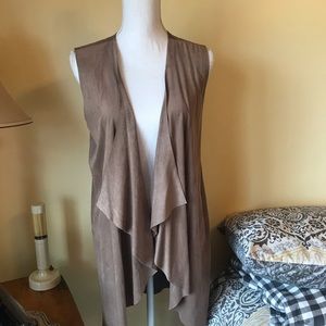 Faux Suede tan cocoon cardigan